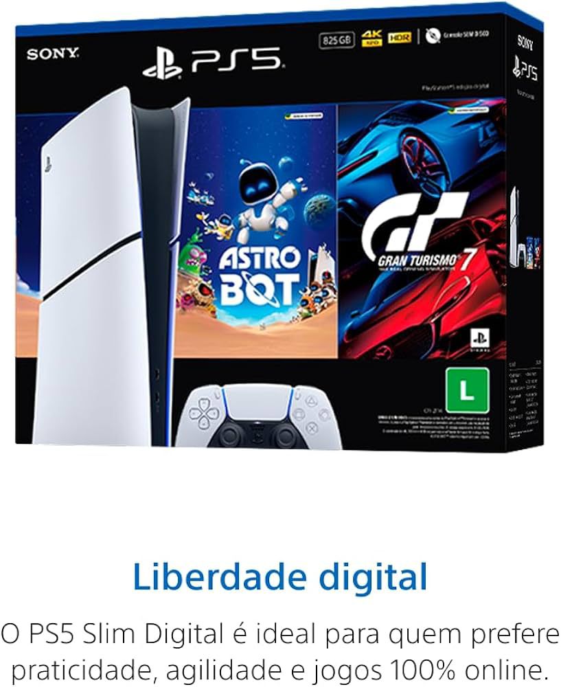PlayStation®5 Slim Digital 825GB - Pacote ASTRO BOT e Gran Turismo 7