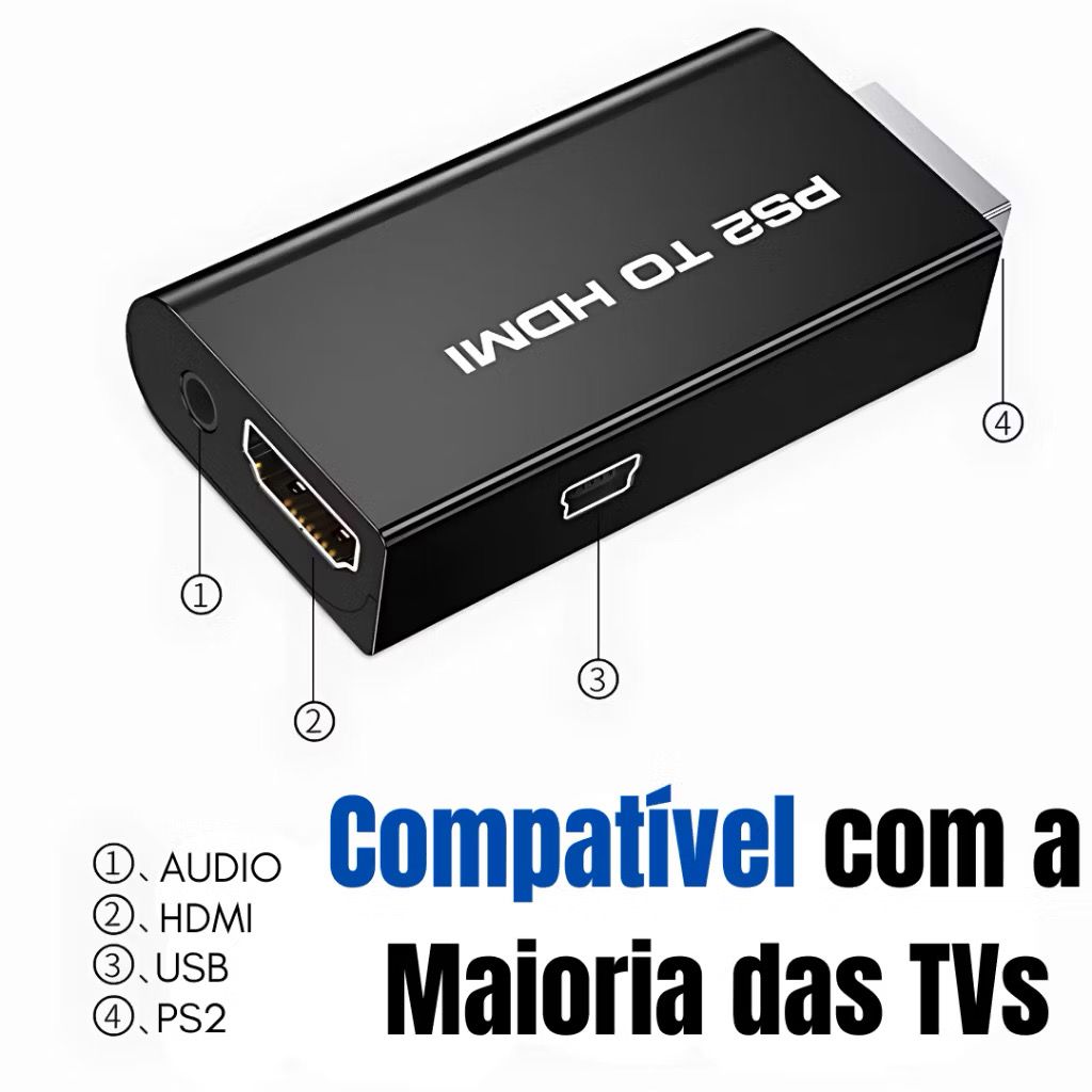 Conversor AV/HDMI PS1, PS2 e PS3