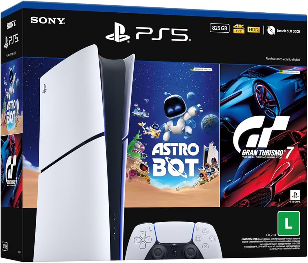 PlayStation®5 Slim Digital 825GB - Pacote ASTRO BOT e Gran Turismo 7